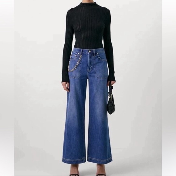 Gap x Cult Gaia High Rise Stride Chain Jeans 29 NWTs - Picture 7 of 11